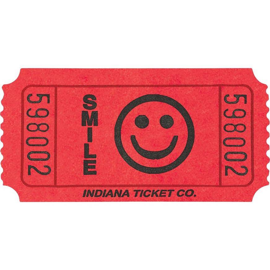 Red Smiley Single Roll Tickets, 1000ct