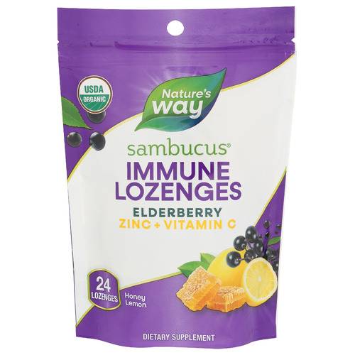 Nature's Way Lemon Honey Sambucus Zinc Lozenges