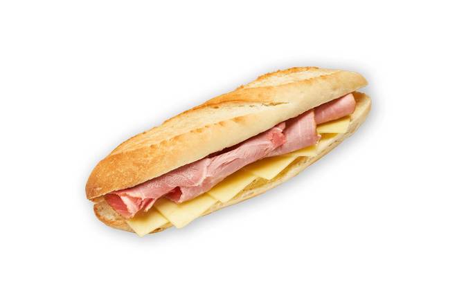 Cheese and Ham Baguette Filled Roll
