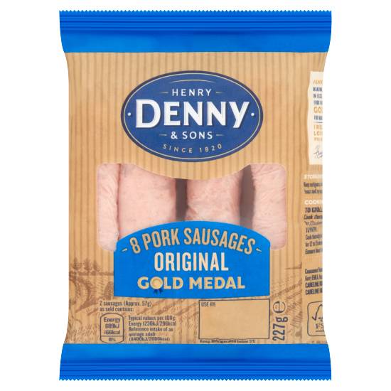 Denny Thin Pork Sausages 227g