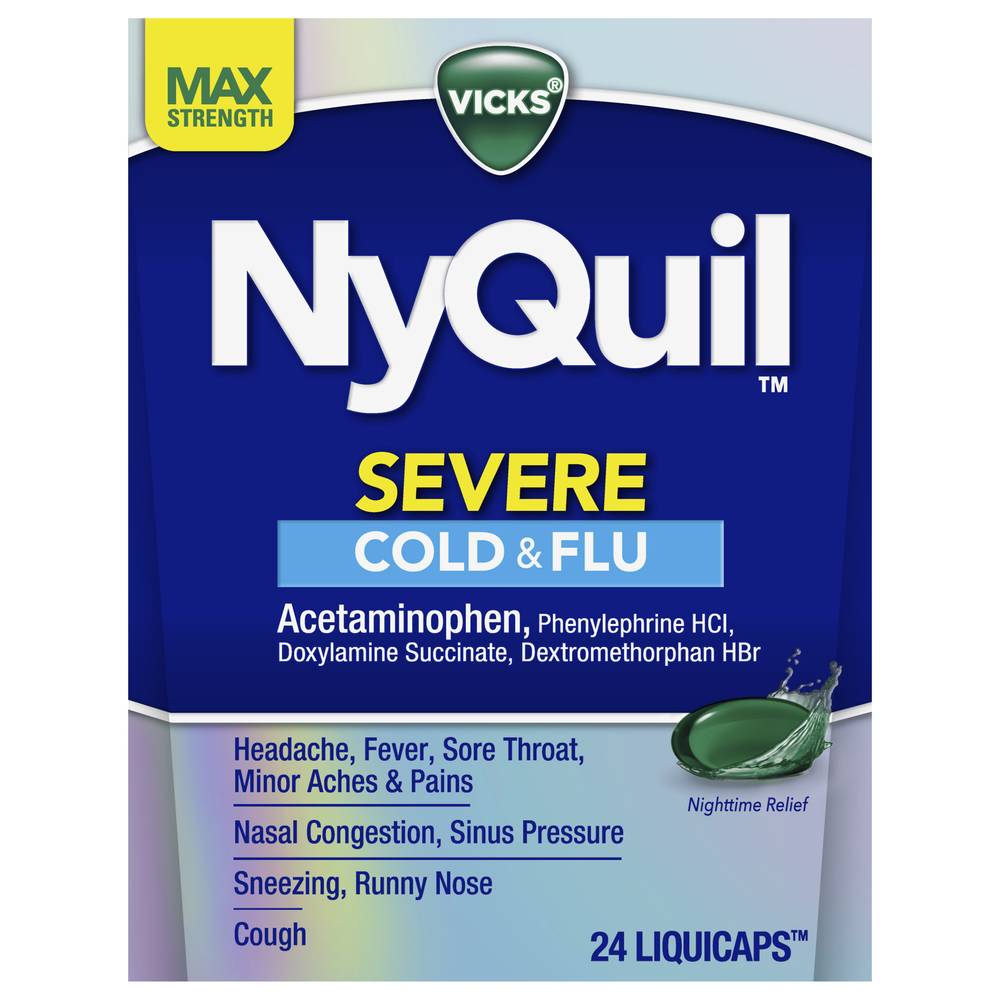 Vicks Nyquil Severe Cold & Flu Liquicaps (2.1 oz, 24 ct)