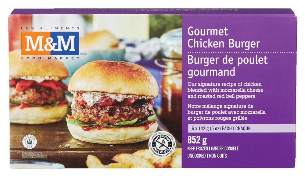 M&M Food Market Gourmet Chicken Burger (6 x 142 g)