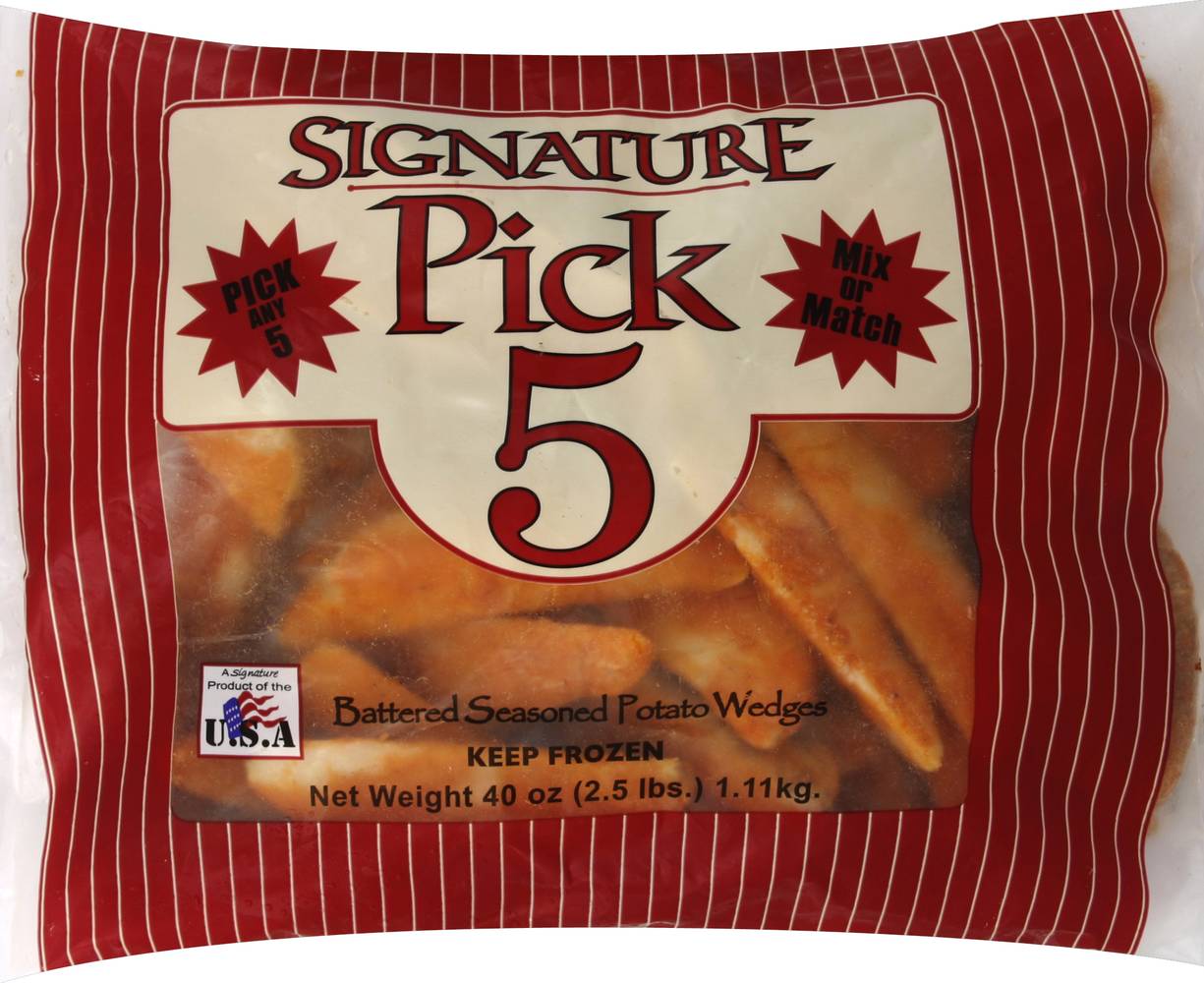 Signature Pick 5 Battered Seasoned Potato Wedges (2.5 lbs)