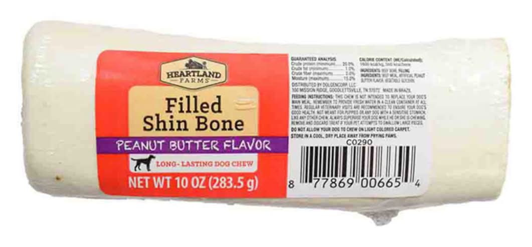 Heartland Farmss Peanut Butter Filled Shin Bone 1 Count