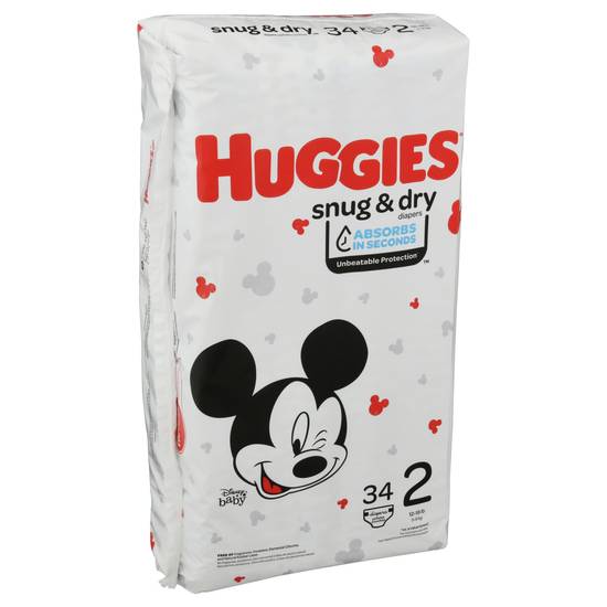 Huggies Snug & Dry Triple Layer Size 2 Disney Baby Diapers
