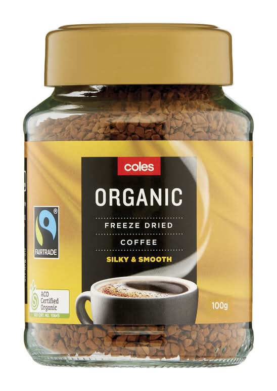 Coles Organic Fairtrade Gold Freeze Dried Coffee (100g)