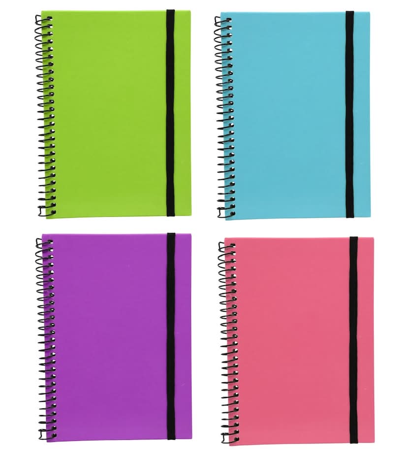 Jot Hard Cover Spiral-Bound Notebooks 80 Pages, 5x7 in, Assorted