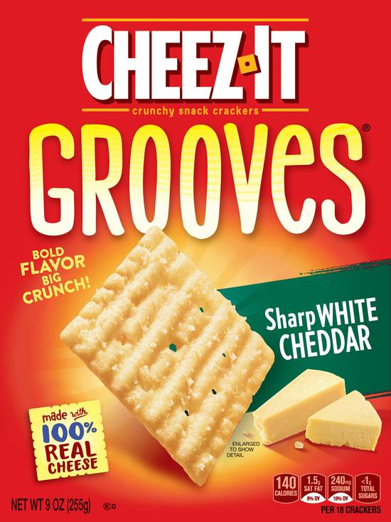 Cheez-It Grooves Sharp White Cheddar Crunchy Snack Crackers