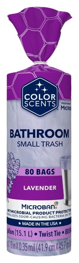 Color Scents Bathroom Trash Bags 4 Gallon Capacity, Lavender, Small, Purple (80 ct)