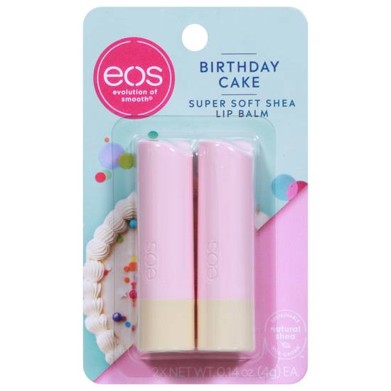 Eos Super Soft Shea Birthday Cake Lip Balm (2 ct)