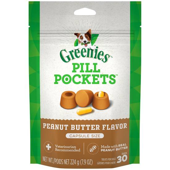 Greenies Pill Pockets Natural Soft Dog Treats with Real Peanut Butter (43 ct)