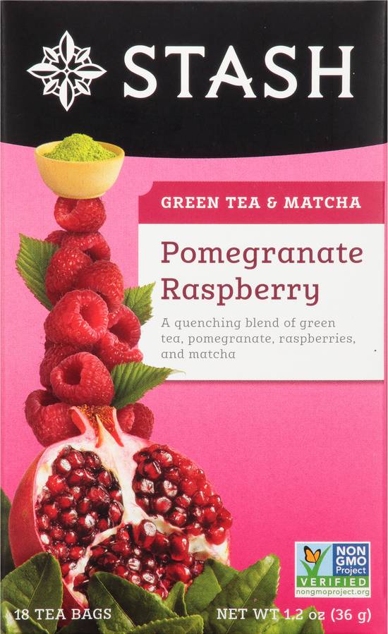Stash Tea Pomegranate Raspberry Green & Matcha (18 tea bags)