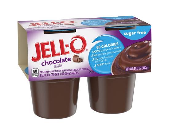 Jell-O · Chocolate Flavor Sugar Free Pudding Snacks (4 x 3.6 oz)
