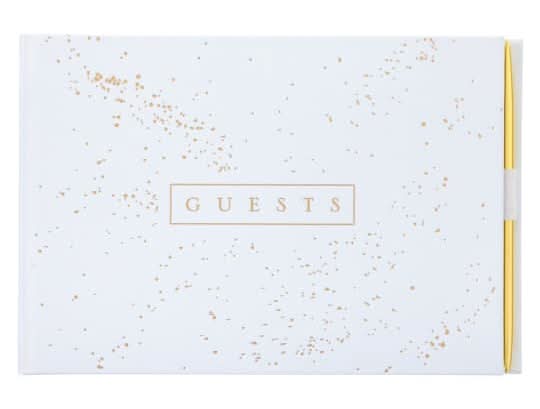 Celebrate It White & Gold Accents Guest Book & Pen Set, 22.8cm x 15.2cm (2 ct)