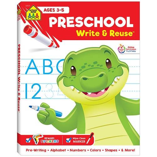 School Zone Preschool Write & Reuse Workbook - 1.0 ea
