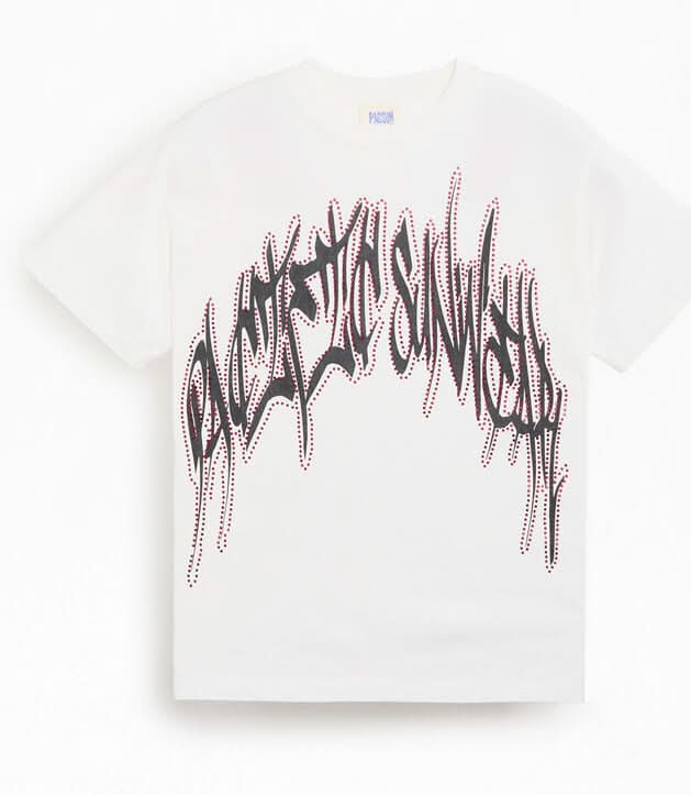 Men's Handstyles Rhinestone T-Shirt White M