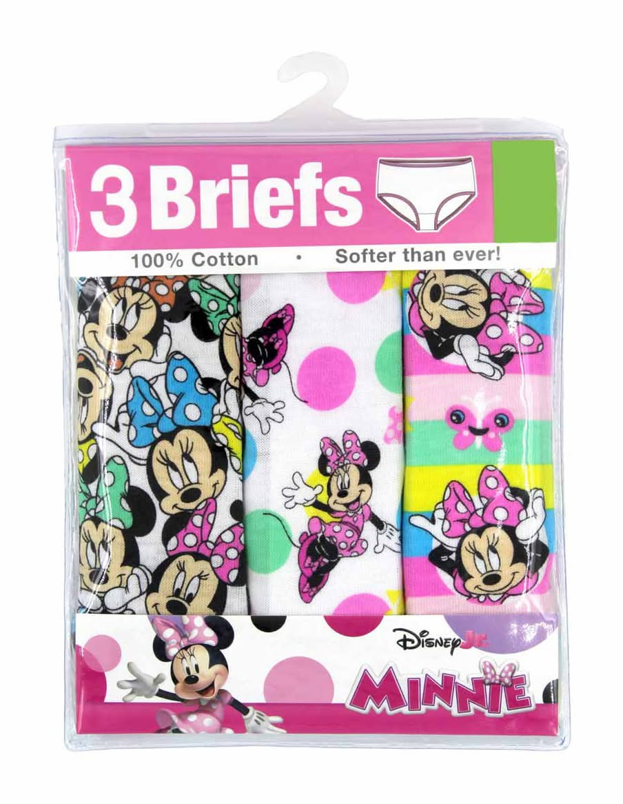 Licensed Minnie Briefs For Girls 3 Ct