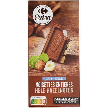 Carrefour Extra - Chocolat au lait (noisettes entières)