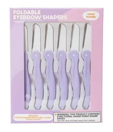Foldable Eyebrow Shapers 6-Count Purple