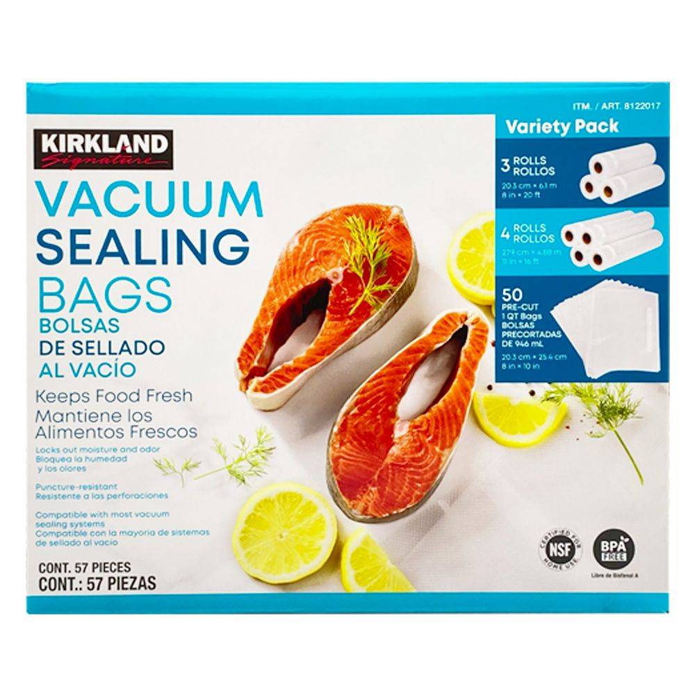 Kirkland Signature kit de rollos y bolsas para empacar al vacío (57 un)