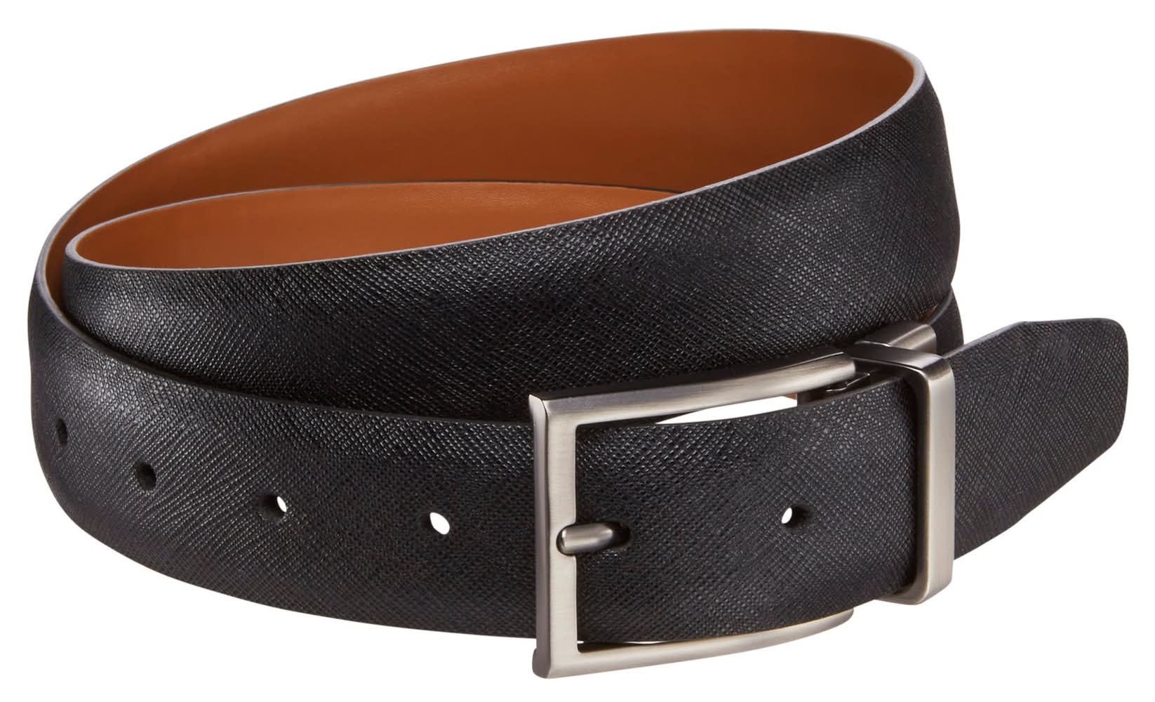 Walter Hagen Saffiano Smooth Golf Belt, Men, XL, Black-Brown