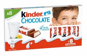 Barritas de chocolate con relleno de crema de leche Kinder Chocolate 100 g.