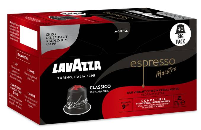 Lavazza - Espresso maestro capsules de café classico 100% arabica intensité  9 (30 pièces, 171 g), Delivery Near You