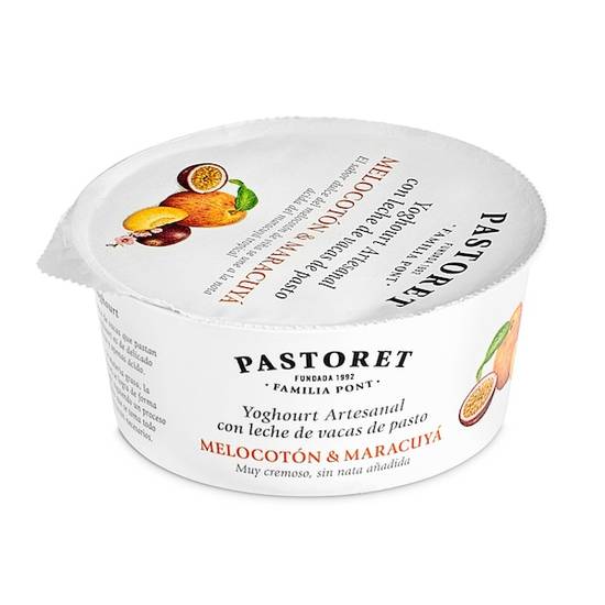 Yogur artesanal con melocotón y maracuyá Pastoret vaso 125 g