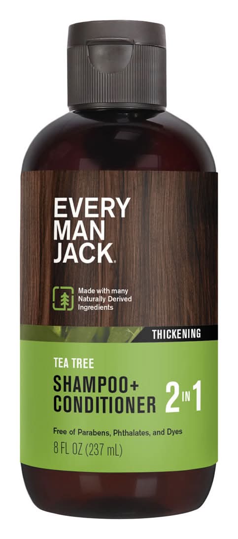 Every Man Jack Hair Thickening 2-in-1 Shampoo + Conditioner, Tea Tree, Men (8 fl oz)