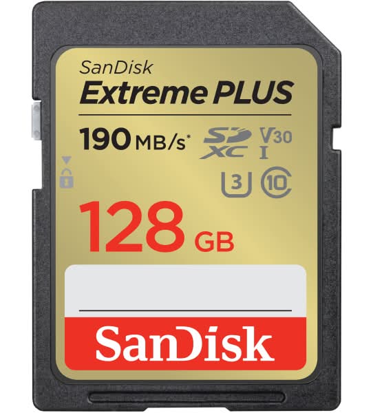 SanDisk Extreme® PLUS SDXC™ UHS-I card, 128GB