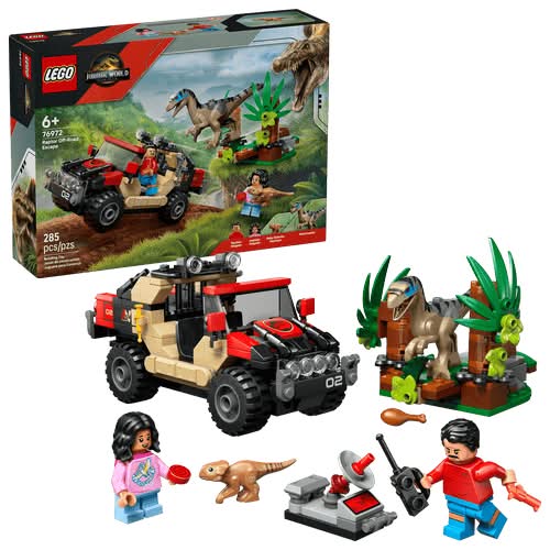 LEGO · Jurassic world juguete de construcción raptor off-road escape (285 un)