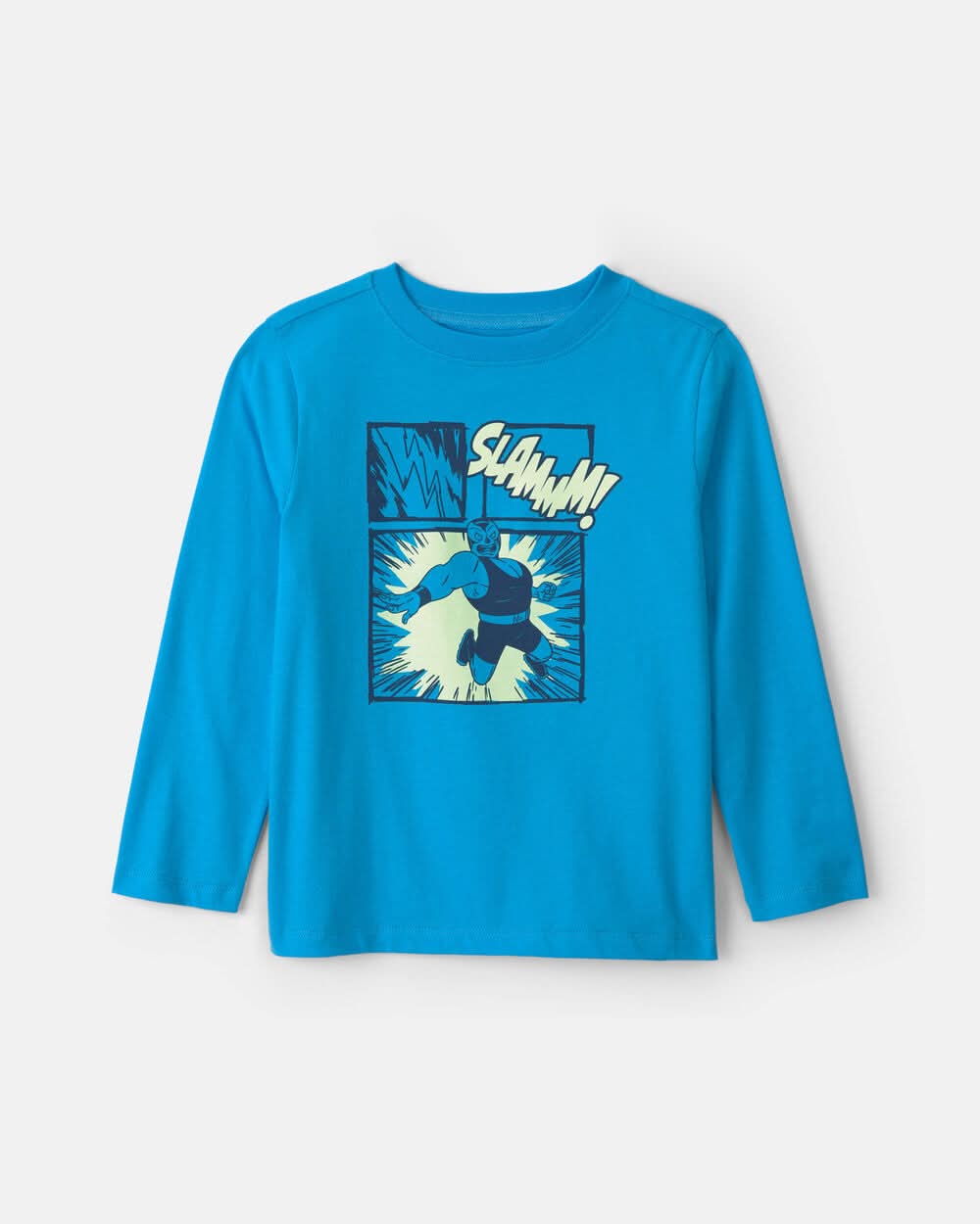 Boys 'Slam!' Long-Sleeve Graphic Tee - Blue - M