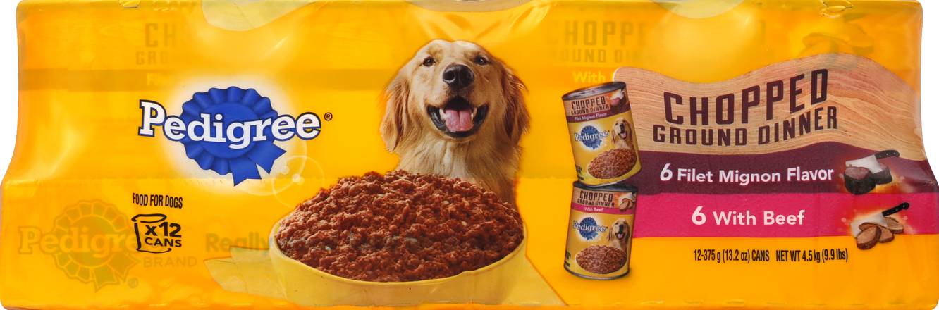 Pedigree Chopped Ground Dinner Adult Canned Wet Dog Food (12 cans)