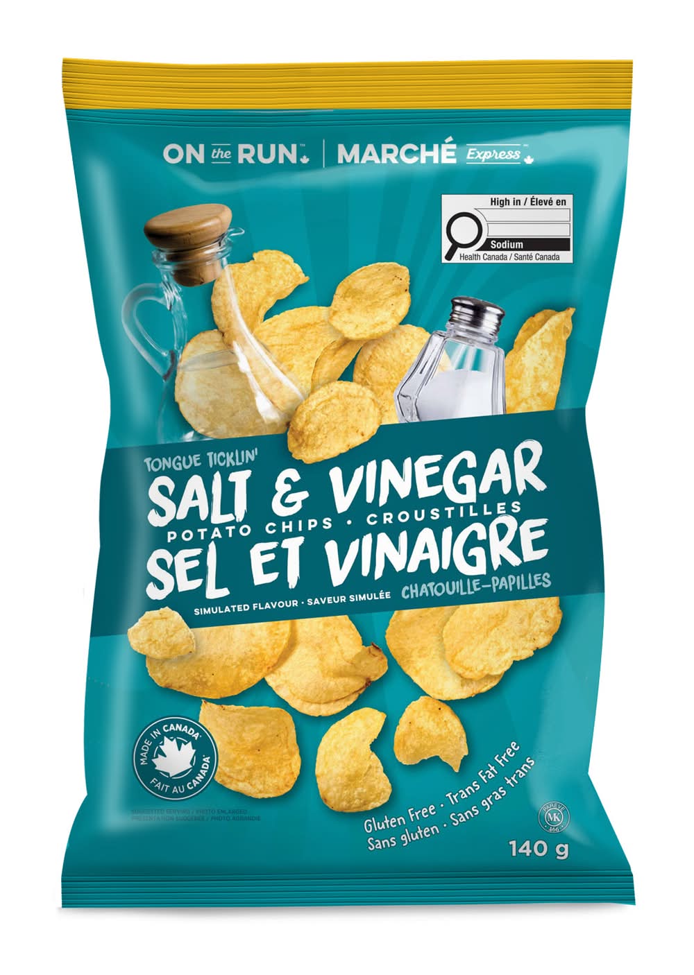 On the Run Salt & Vinegar Chips 140G 88762