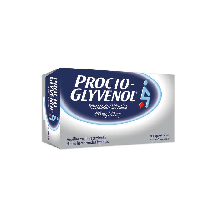 Procto-glyvenol tribenósido, lidocaína supositorios 400 mg/40 mg (5 piezas)