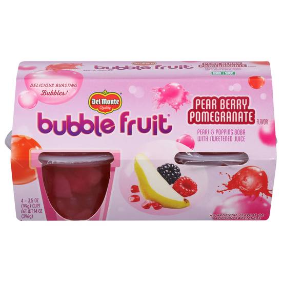 Del Monte Pear Berry Pomegranate Bubble Fruit (4 ct)