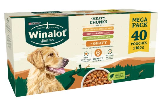 Winalot Adult, Mixed in Gravy Wet Dog Food Pouches (40 x 100g)