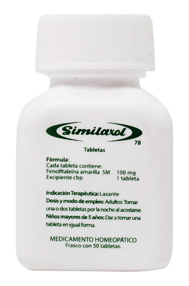Similaxol · Fenolftaleina amarilla sm de 100 mg en tabletas (50 un)