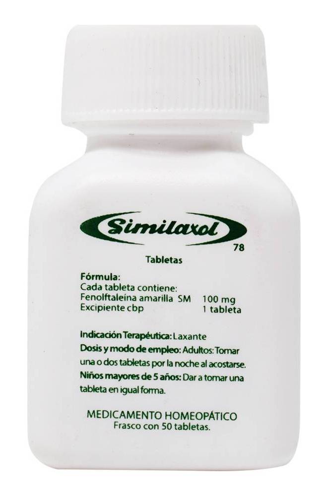 Similia · Similaxol fenolftaleina amarilla tabletas 100 mg (50 un)
