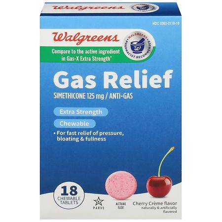 Walgreens Gas Relief Extra Strength Cherry Creme Chewable Tablets (18 ct)