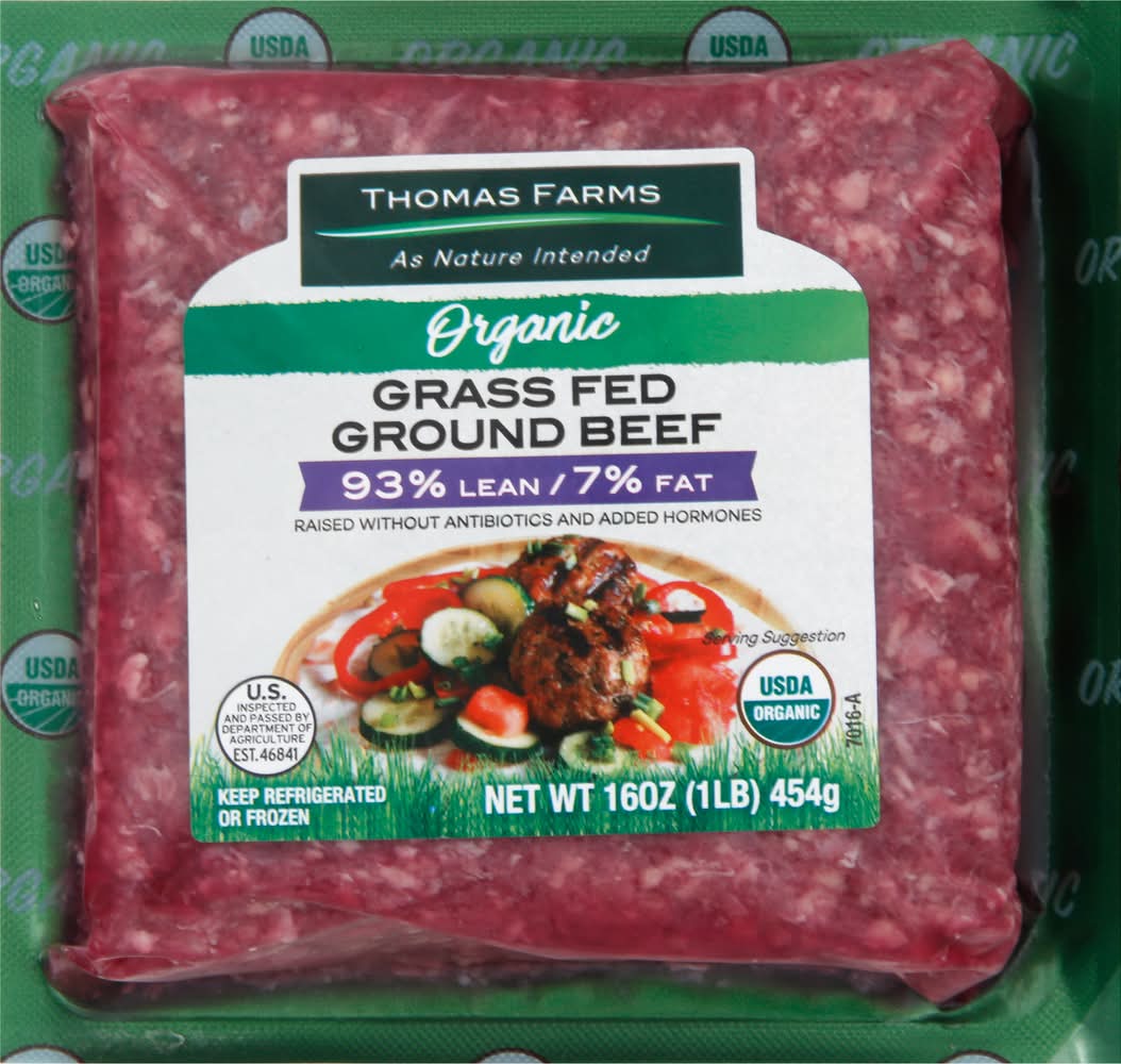 Thomas Farms Oragnic Grass Fed Ground Beef (16 oz)