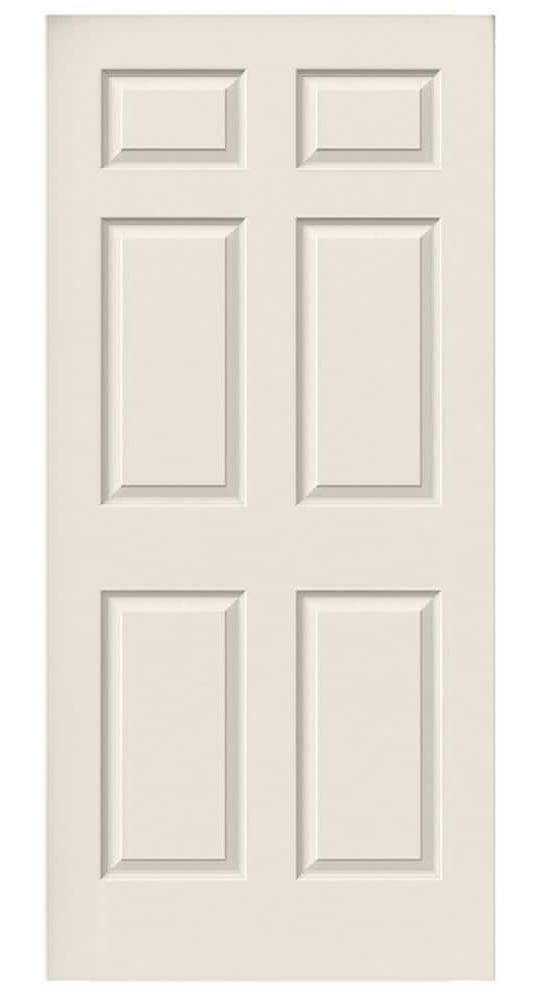 JELD-WEN Colonist 36-in x 80-in Primed 6-panel Textured Hollow core Primed Molded composite Slab Door | JWBR136500078