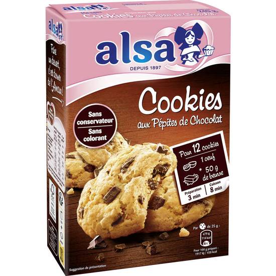 ALSA - Préparation pour cookies aux pépites de chocolat - 240g