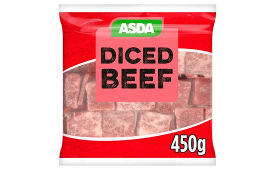 ASDA Frozen Diced Beef 450G