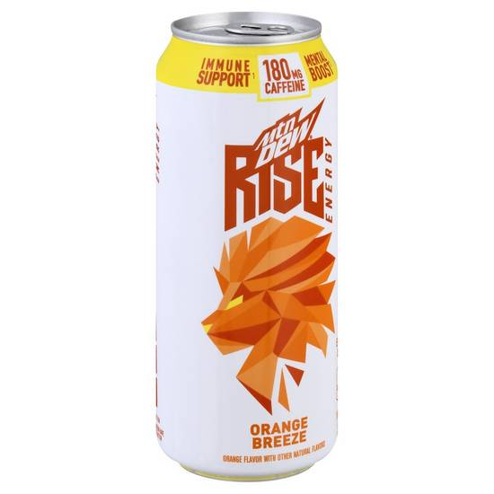 Order Mountain Dew Rise Energy Energy Drink Orange Breeze (16 oz) food online from Rite Aid store, Shawnee on bringmethat.com