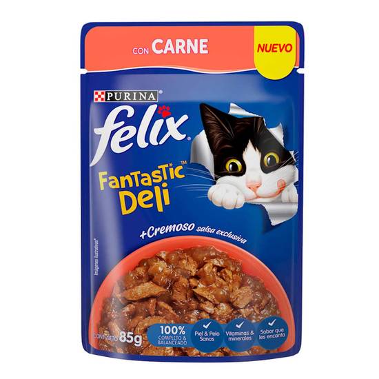 Felix alimento húmedo fantastic deli sabor carne (sobre 85 g)