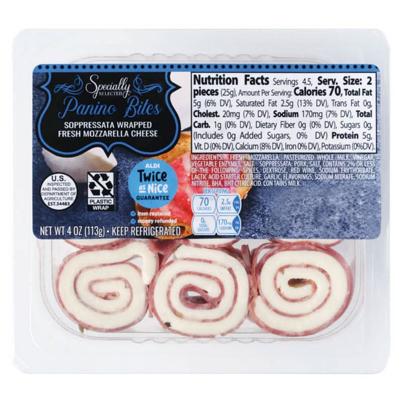 Specially Selected Wrapped Panino Bites, Soppressata-Creamy Fresh Mozzarella (4 oz)
