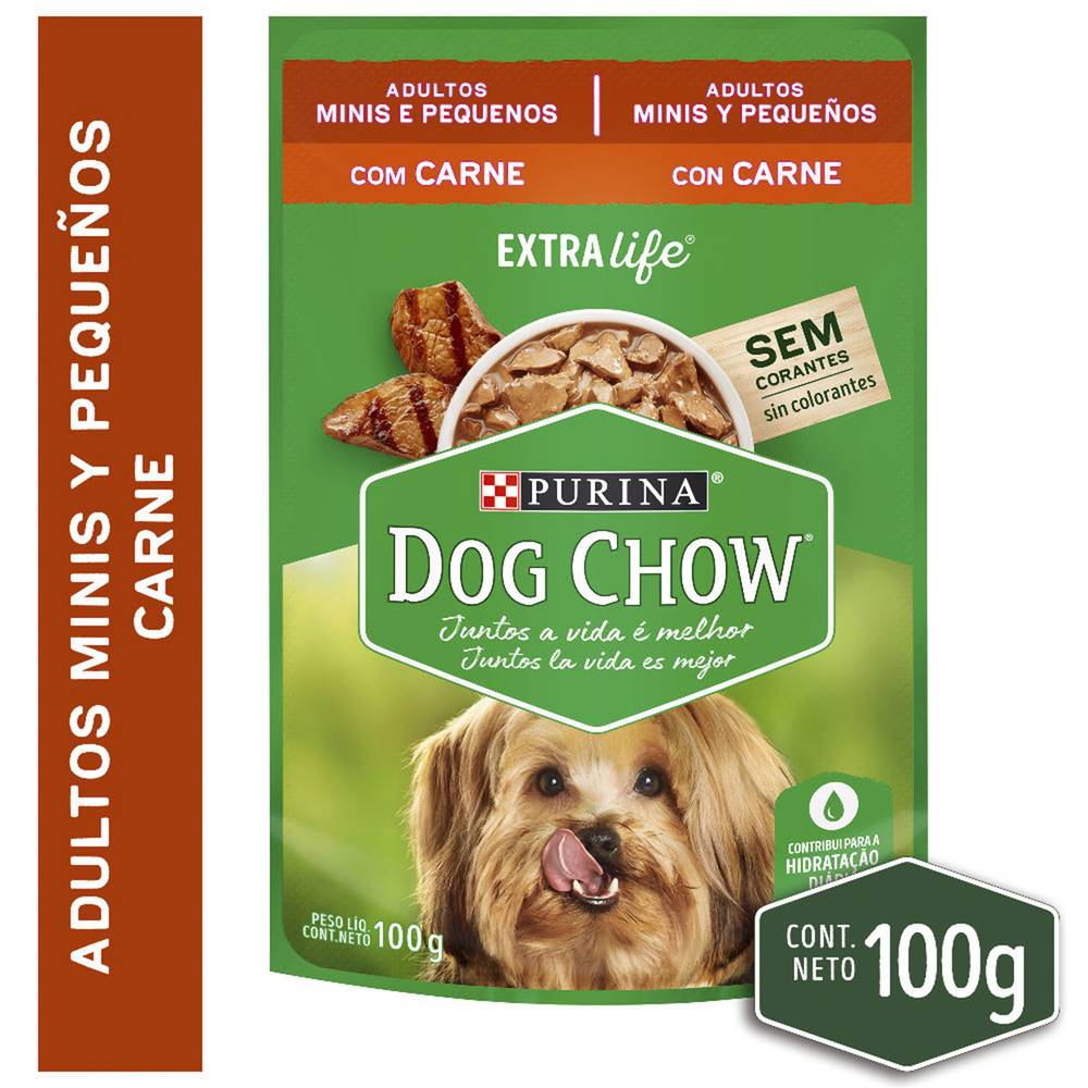 Dog chow alimento húmedo perro carne (sobre 100 g)