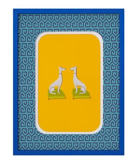 Jonathan Adler X Michaels 4" X 6" Blue & Teal Greek Key Matted Metal Tabletop Frame