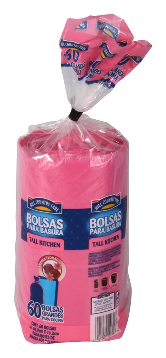 Hill Country Fare · Bolsas de basura tall kitchen, 60.9x76.2 cm (60 un)